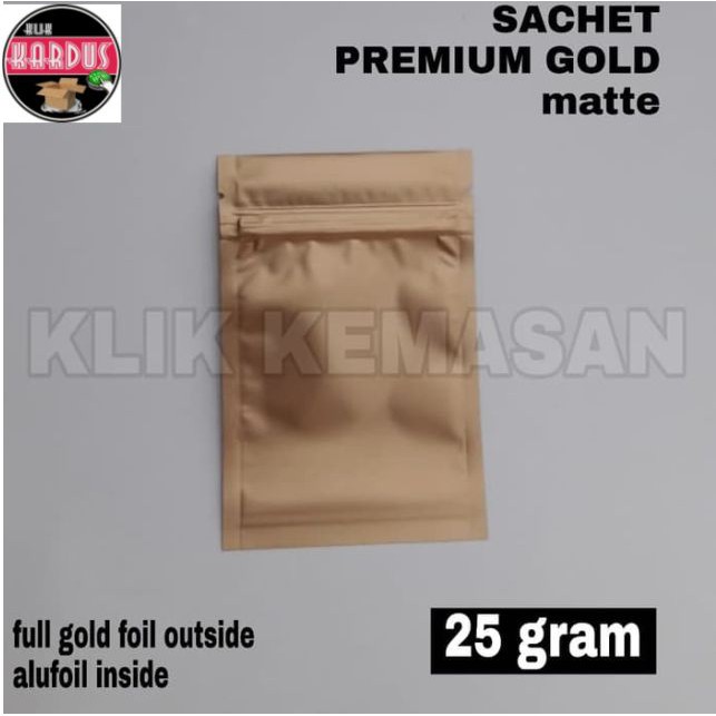 SACHET PREMIUM GOLD FOIL 25 GRAM WITH ZIPPER