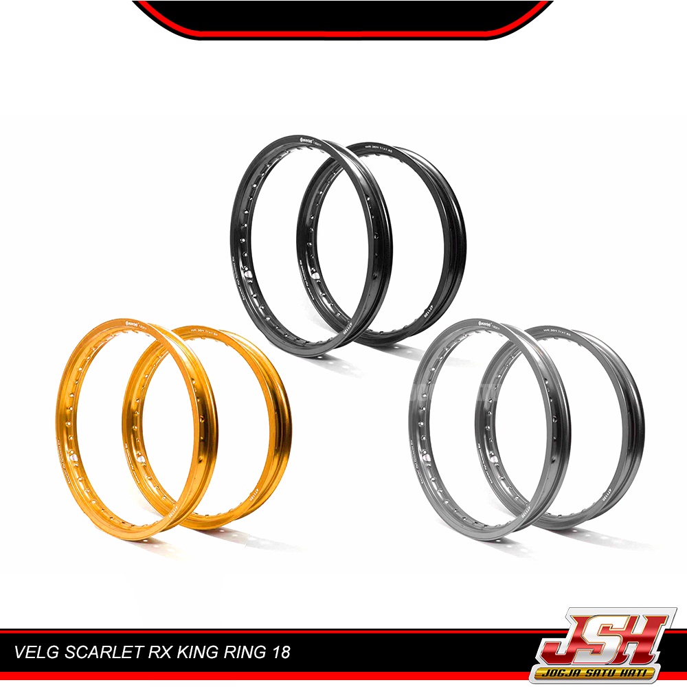 Velg Set Depan Belakang Lingkaran Scarlet  RX KING Ring 18