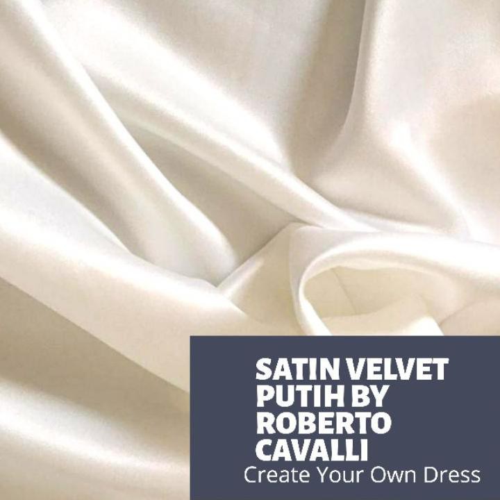 [ Best Seller ] Kain Satin Velvet Putih Tulang