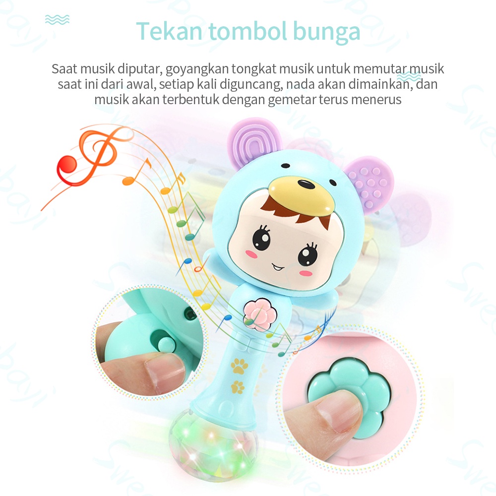 Rattle Musik Anak dengan Lampu dan Suara yg Menarik / mainan rattle bayi