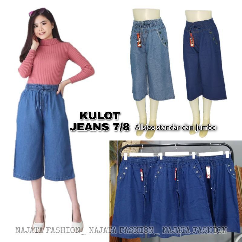 CELANA PENDEK KULOT 7/8 JINS WANITA (COD)