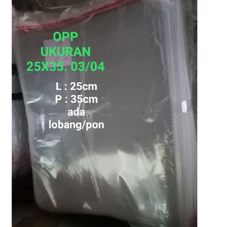 

♚ ( ) PLASTIK OPP UKURAN 25X35. 03/04 PON (500LEMBAR) ✰