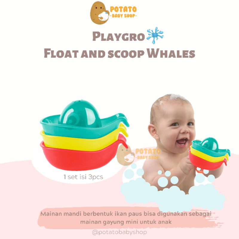 Playgro Float and Scoop Whales / Mainan Mandi Anak