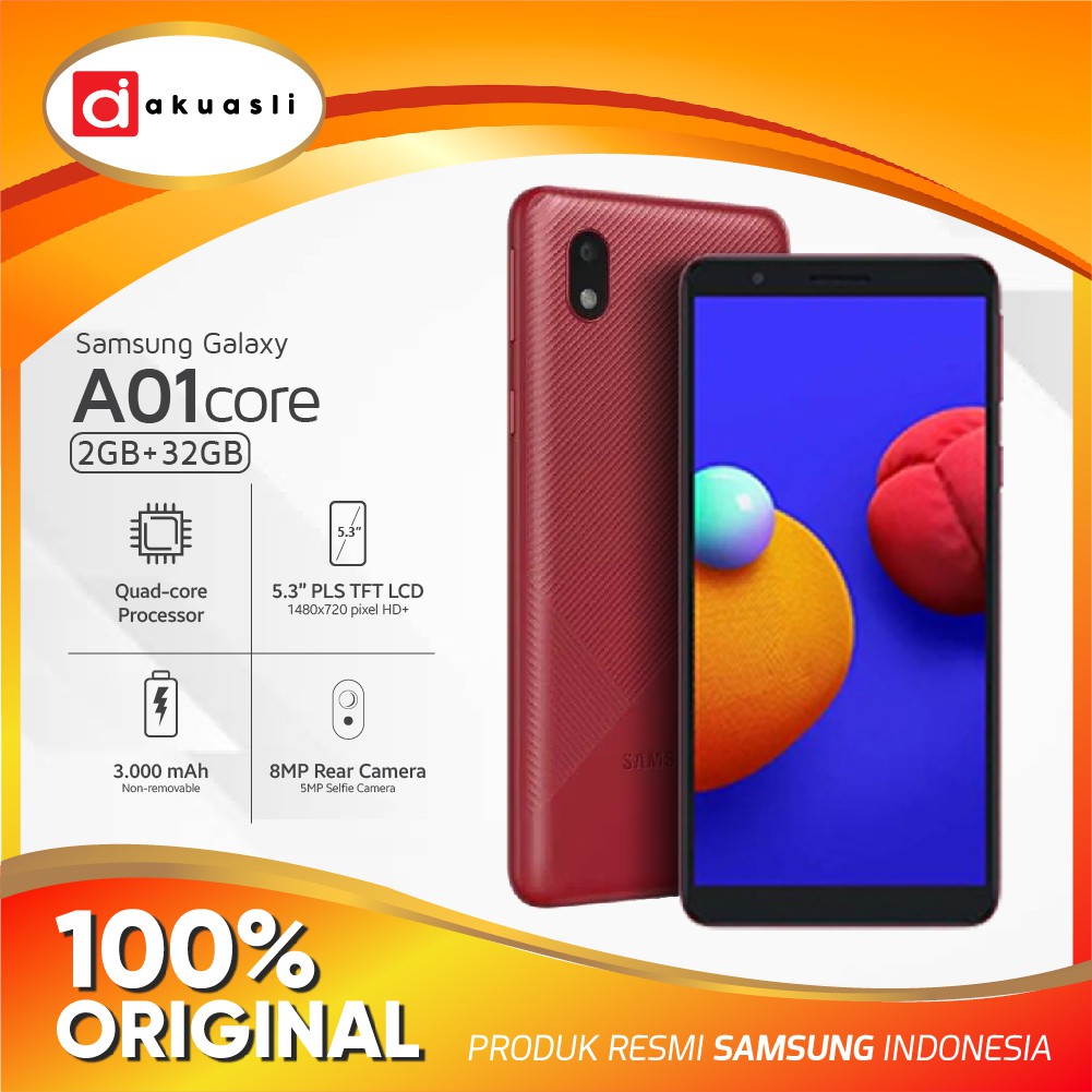 Samsung A01 Core RAM 2 ROM 32 Galaxy Smartphone 2/32 GB 2GB 32GB Murah