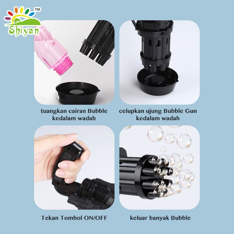 Mainan Anak Bubble Gun Pistol Gelembung Sabun