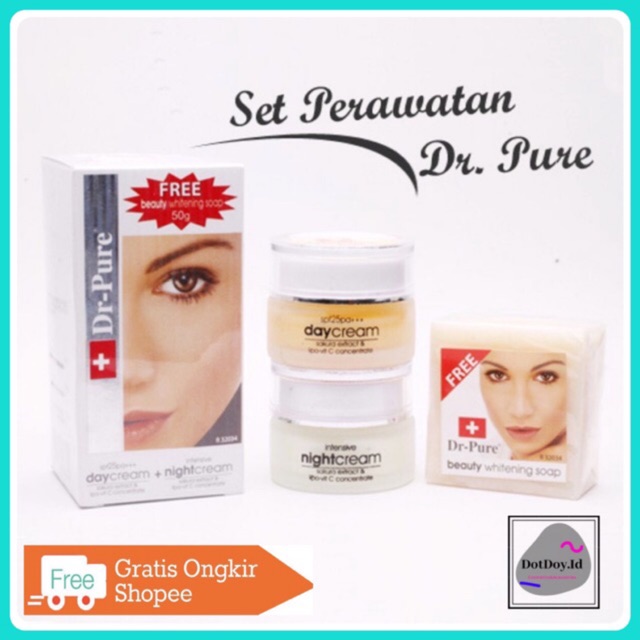 DR PURE CREAM SET(Siang dan Malam+Sabun)ORIGINAL BPOM