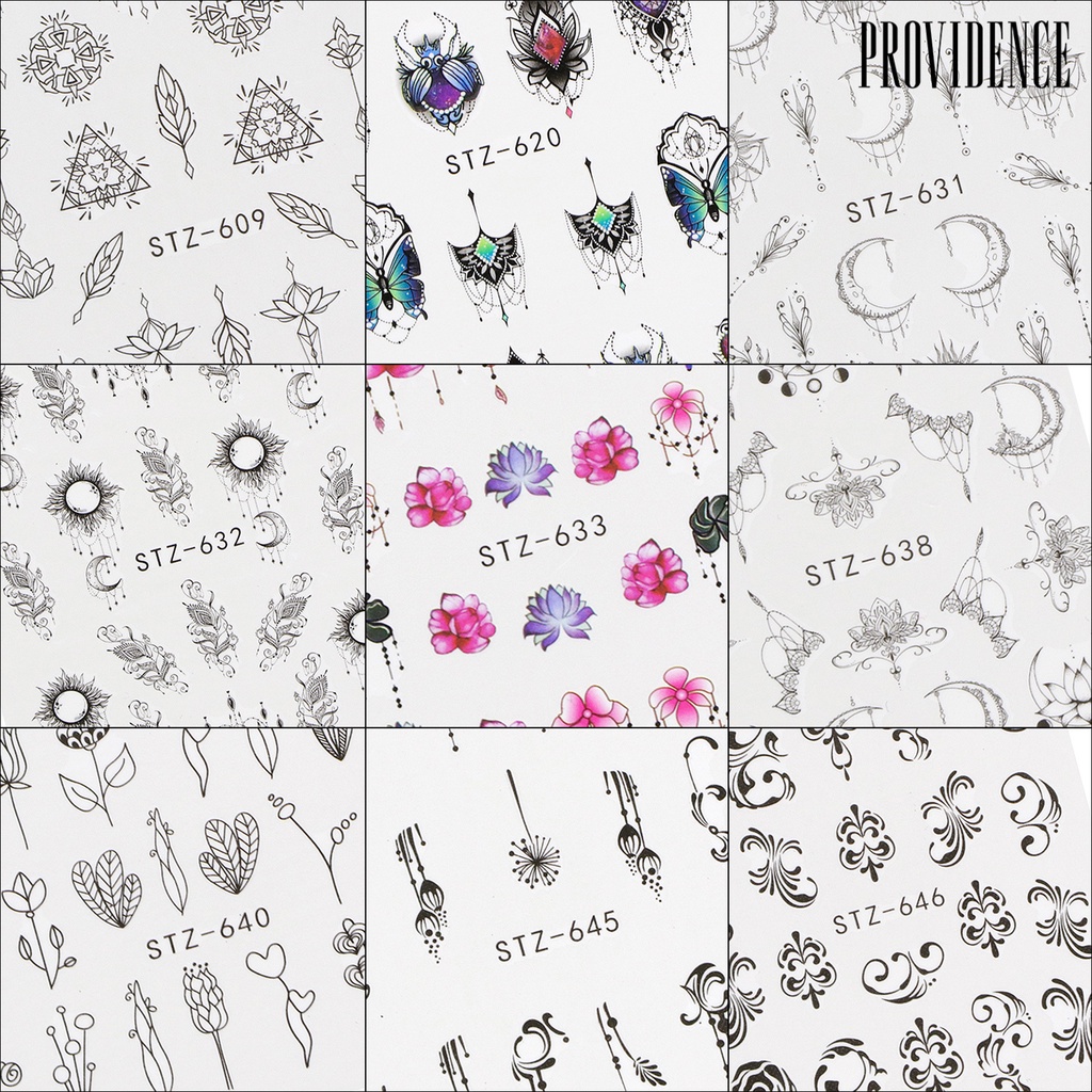 Providence Nail Sticker Flower Water Transfer Black Necklaces Jewelry Nail Decal for Professional Salon