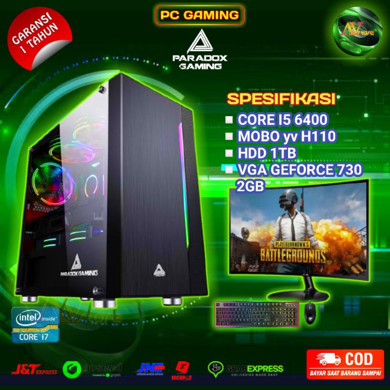 Pc Gaming Editing Core i5 Fullset Monitor 19 Inch Siap Pakai Editing Gaming i5 6400 CPU KOMPUTER cpu