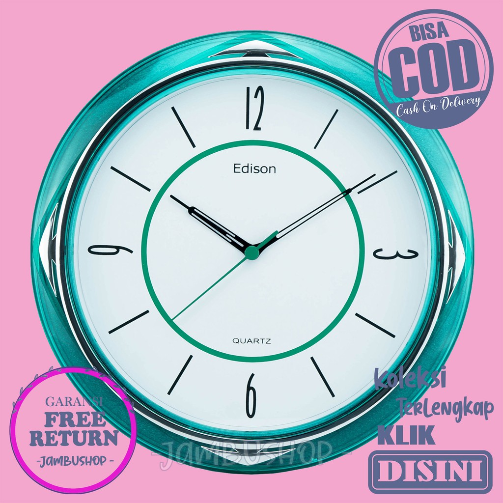Jam Dinding Polos Minimalis Bagus Dekorasi Rumah Edison EDW 12 C