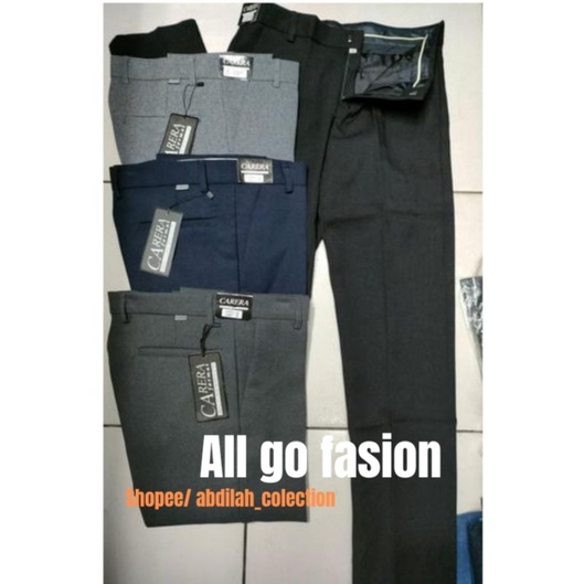 CELANA BAHAN SLIM FIT PRIA COKLAT TUA size 28-38