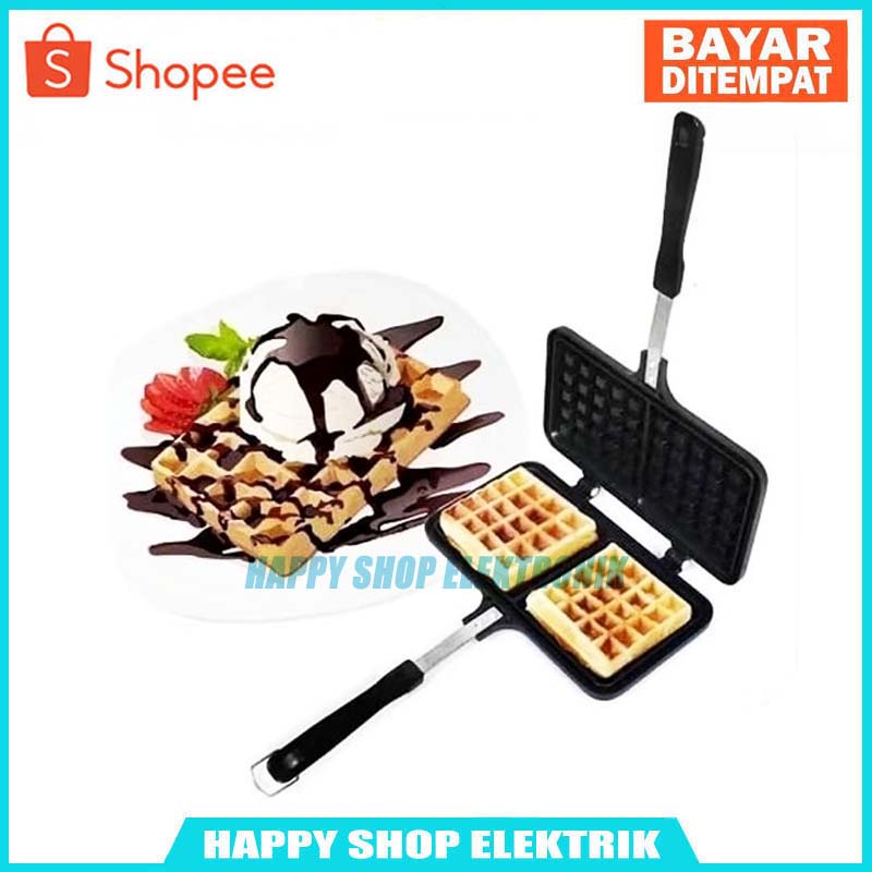 WAFFLE MAKER Cetakan Waffle Picasso Manual kompor Gas- Double Waffle