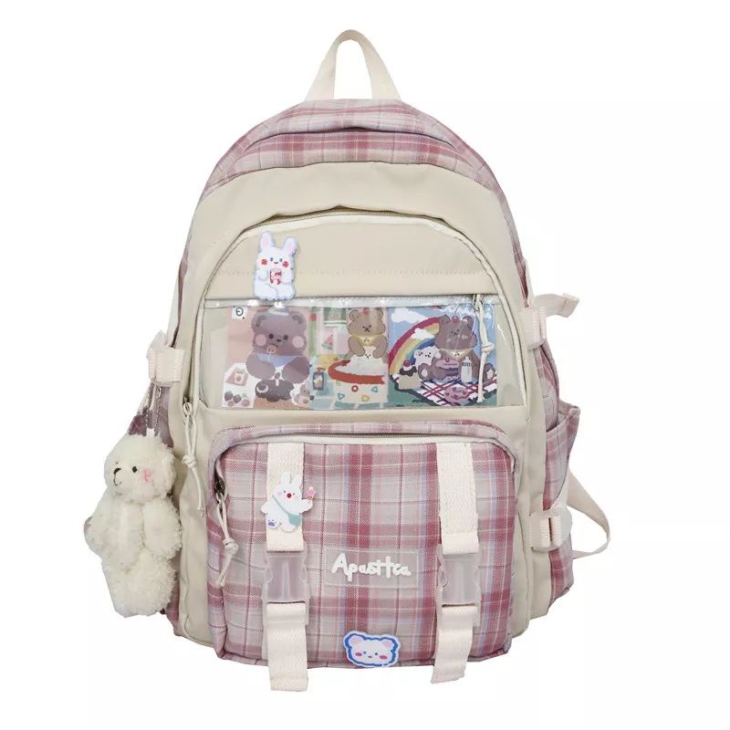 GTM Tas Ransel Backpack Style Korea Tas Sekolah Liontin