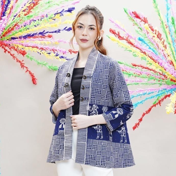 NONA RARA - Jesse Betawi T0898, Baju atasan kerja blouse batik wanita
