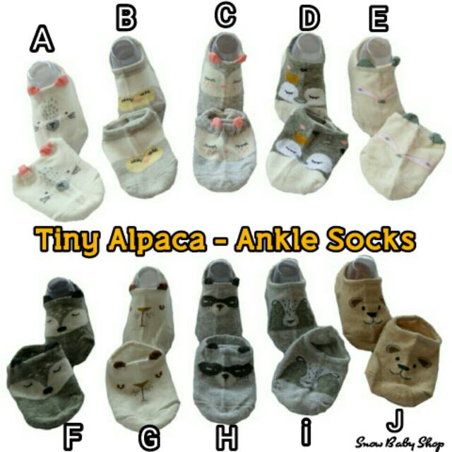 Tiny Alpaca Kaos Kaki Semata Kaki / Ankle Socks / Kaos Kaki Anak