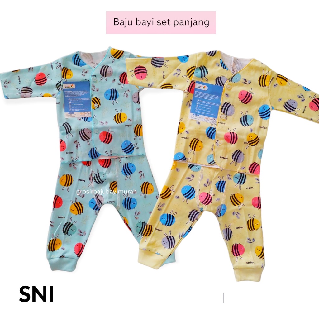 baju bayi SETELAN PANJANG BONBON MOTIF RANDOM