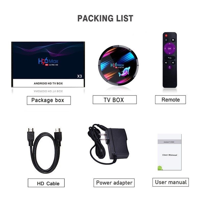 H96 MAX X3 - Android OS Smart TV Box 8K UHD - RAM 4GB ROM 128GB