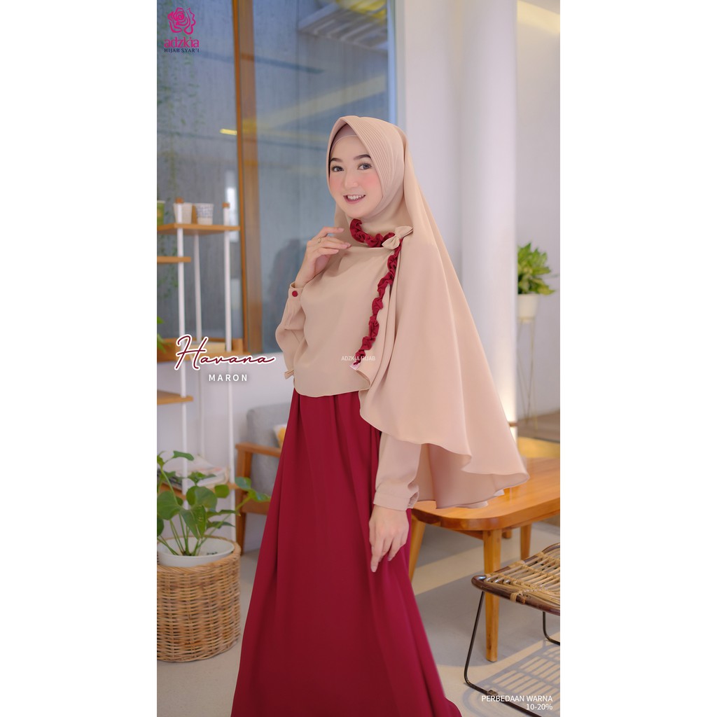 baju muslim wanita kekinian Gamis havana by adzkia hijab syari