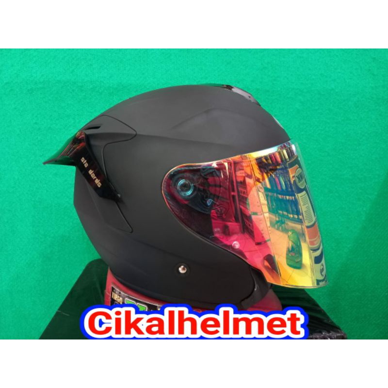 INK DYNAMIC SOLID BLACK MATT PAKET GANTENG VISOR IRIDIUM + SPOILER