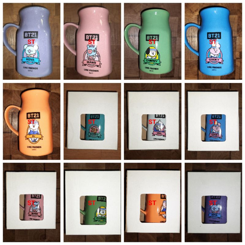 Mug Ceramic Milk Life x BT21 Official Merchandise Van RJ Koya Shooky Mang Chimmy Tata Cooky Cookie J