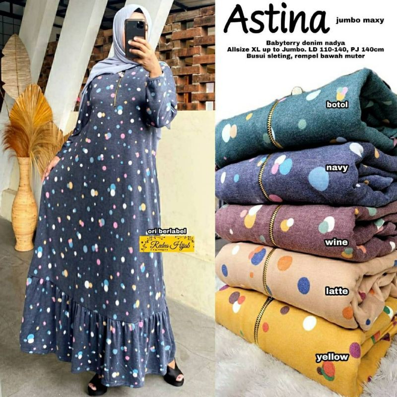 Astina Jumbo Maxy, fashion, maxi dress, dress jumbo, gamis, gamis jumbo, gamis muslim, baju jumbo,