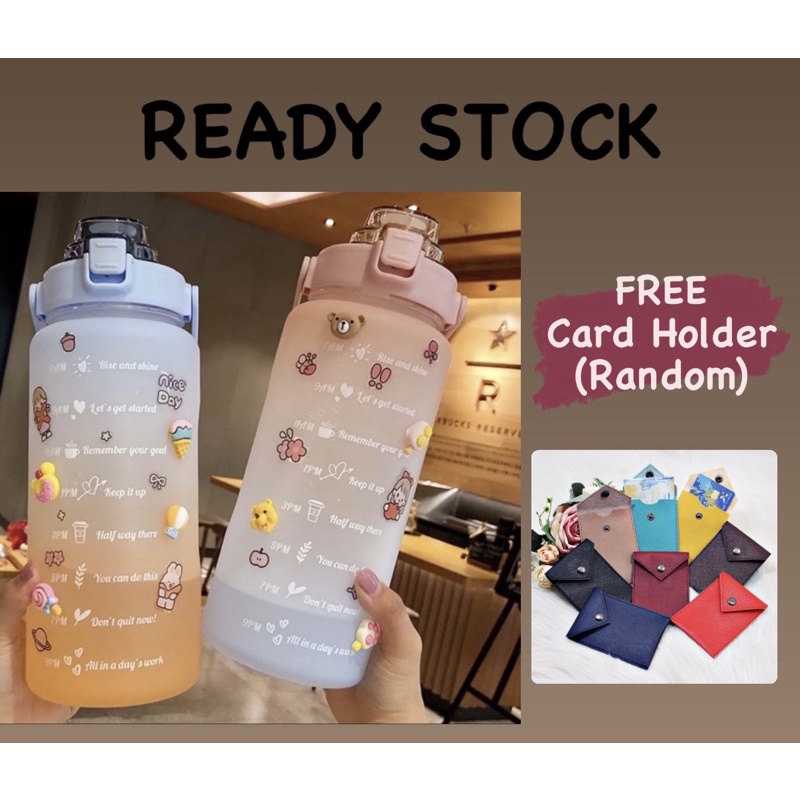 READY - BOTOL STIKER 2D & 3D - Botol Pastel - Botol Motivasi- Botol Penanda Waktu- Botol Viral Artis