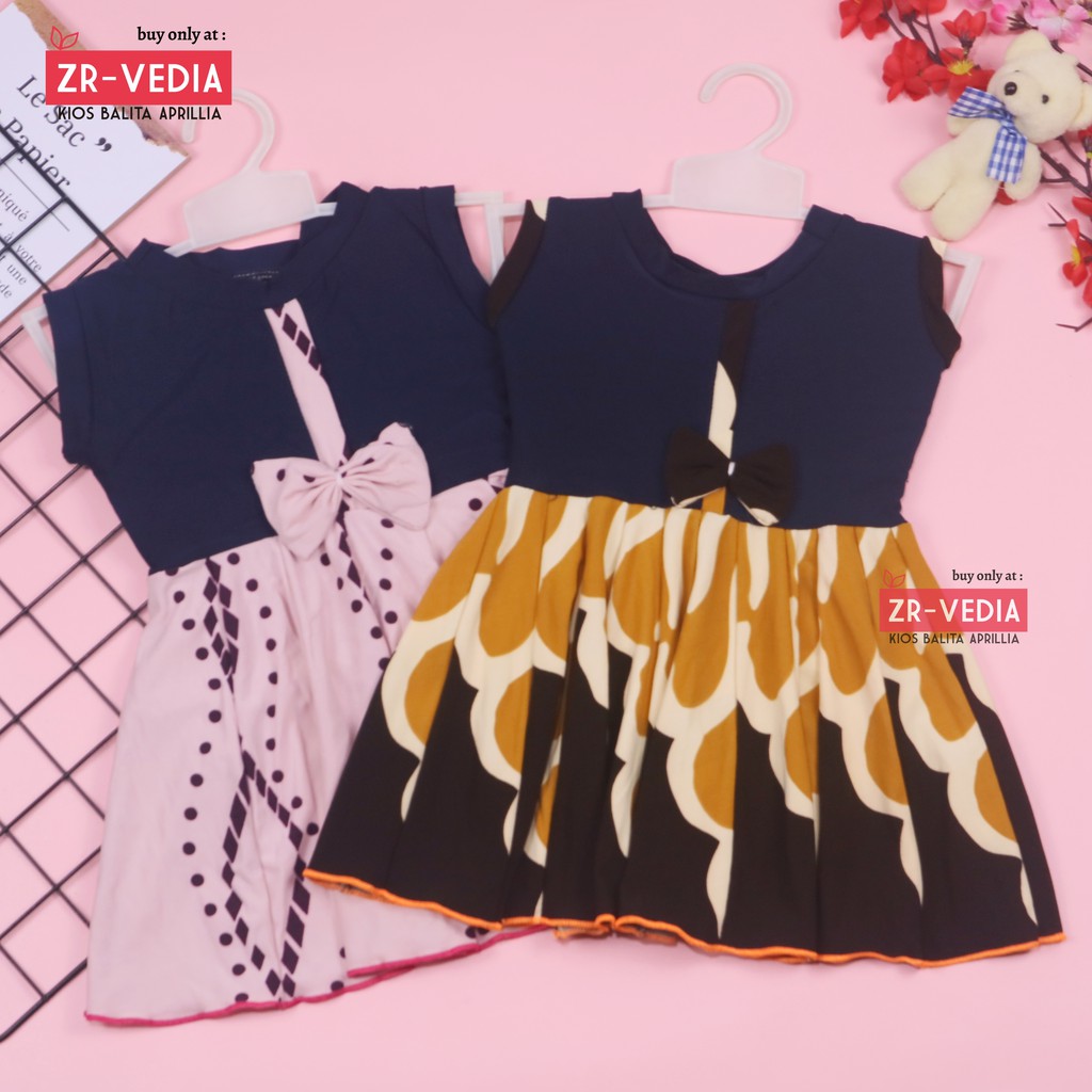 Dress Lala uk 1-2 Tahun / Dress Anak Perempuan Cewek Baju Dres Batik Murah Casual Pesta Yukensi Adem