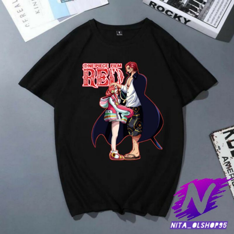 kaos anak film red baju one piece akagami dan uta