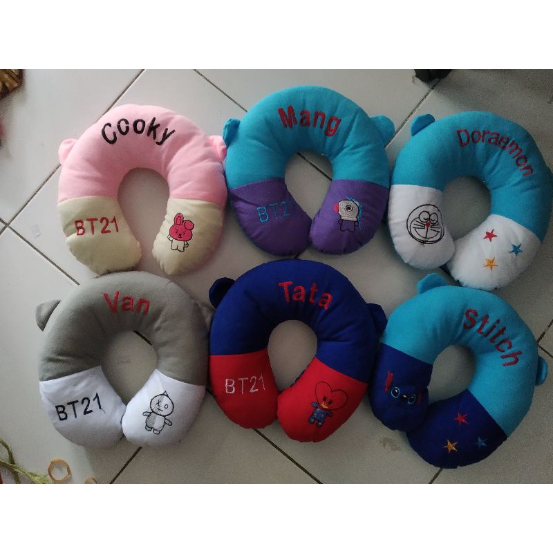 Bantal leher karakter doraemon emon BTS kitty BT21 /boneka BT12 boba