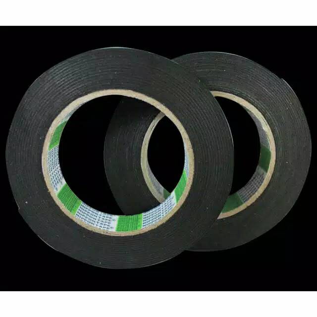 

Double tipe busa / double tape foam hijau lengket / lakban solatip