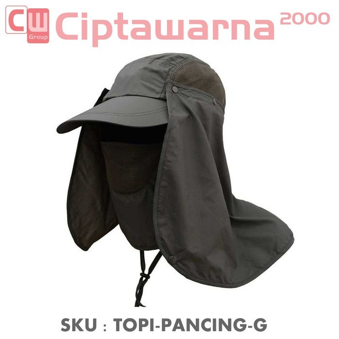 Topi Pancing Tentara Jepang Anti UV Sinar Matahari Hiking - Hitam