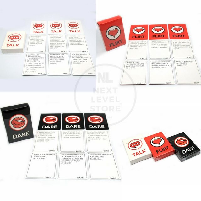 Talk Flirt Dare Couples Games Relationship Card Game 1 SET (3 DECK)