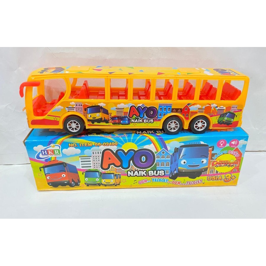 Mainan Anak Mobil Bus Little Tayo Baterai Lampu dan Suara Om Telolet