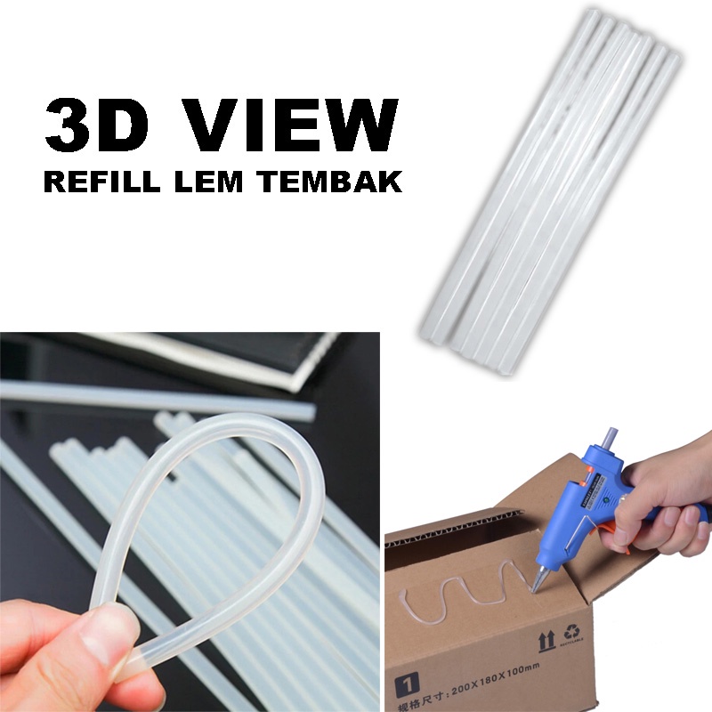 

EELIC LET-S26CM 100 PCS Refill Lem Tembak Bening Lem Lilin Gun Stick Lem Stik Kecil 0,7 Cm X 26 Cm