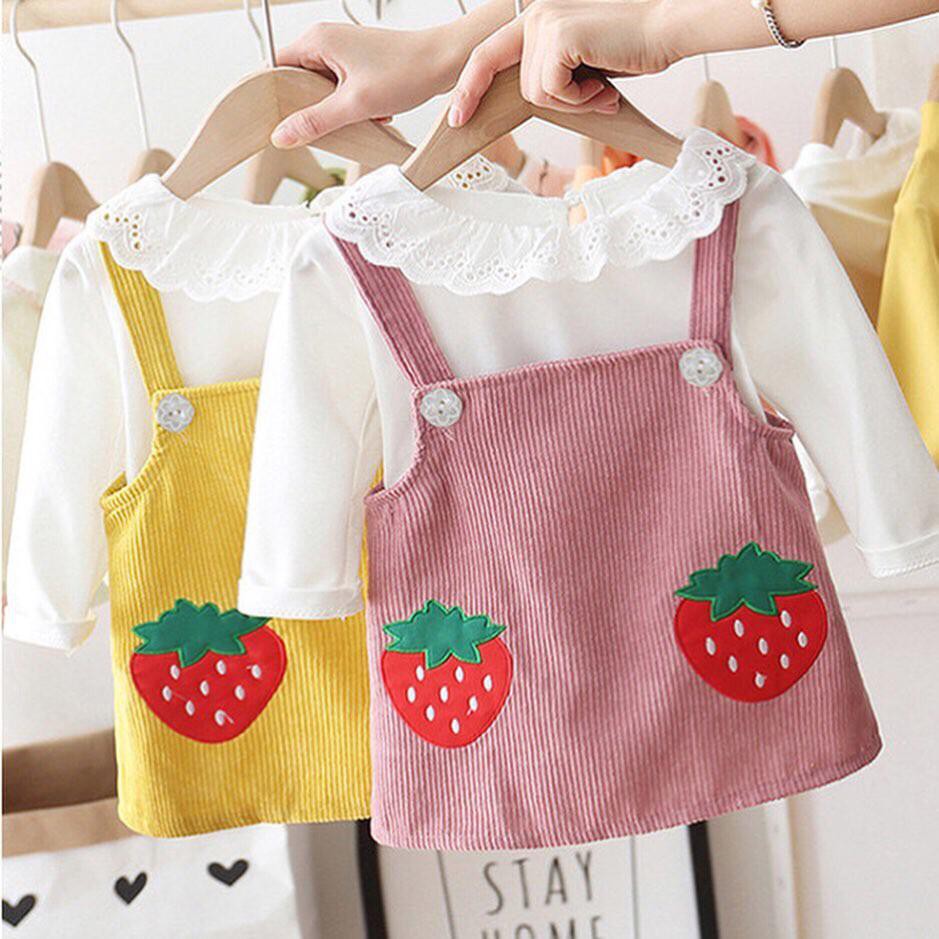DRESS ANAK IMPORT / DRESS ANAK PEREMPUAN / DRESS BAYI STRAWBERRY SHORTCAKE