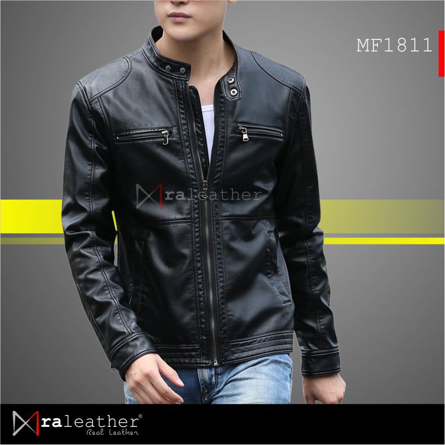Jaket Kulit Pria RA Leather Original 100% Kulit Domba Asli Garut - MF1811
