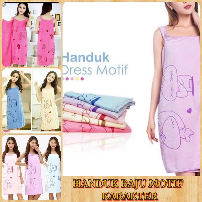 Handuk Baju Motif Lucu Model Kimono Wereable Towel Serbaguna Bahan Lembut