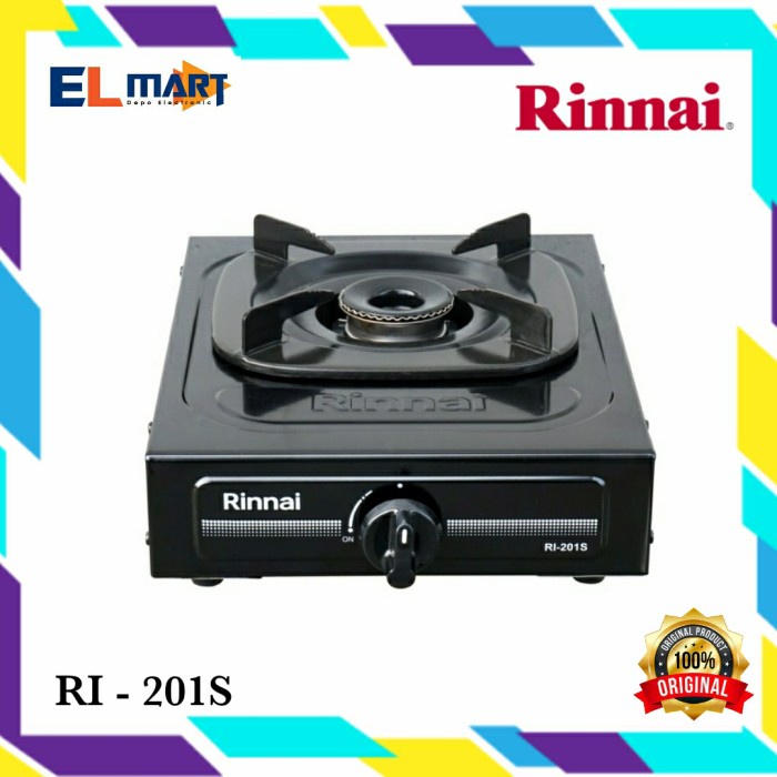 Rinnai Kompor Gas 1 Tungku RI 201S 201 S RI201S SNI Original