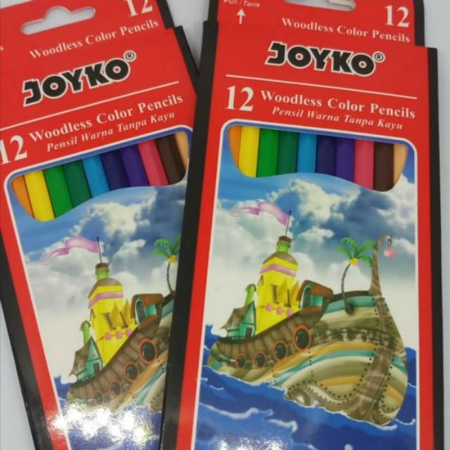 

Pensil warna panjang Joyko isi 12pcs / Pensil warna tanpa kayu / alat menggambar anak