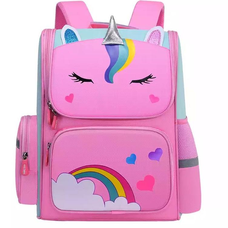 LXL Tas Sekolah Dasar untuk Anak Perempuan 6-12 Tahun Tas Tangan Anak-anak Lucu 3D Kartun Ransel Sek