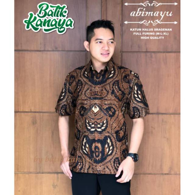 Abimayu ORI KANAYA kemeja batik lengan pendek seragam batik solo berkualitas fashion pria batik