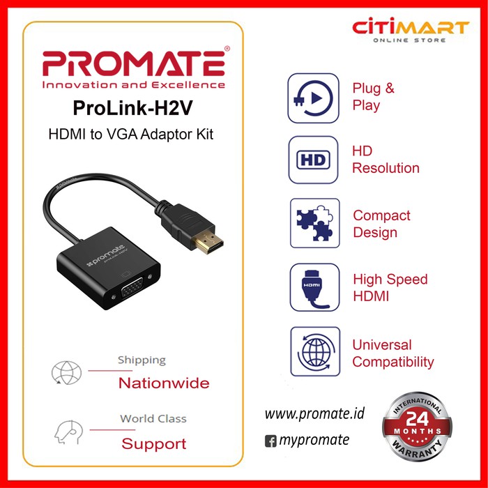 Promate ProLink-H2V HDMI to VGA Adaptor Kit