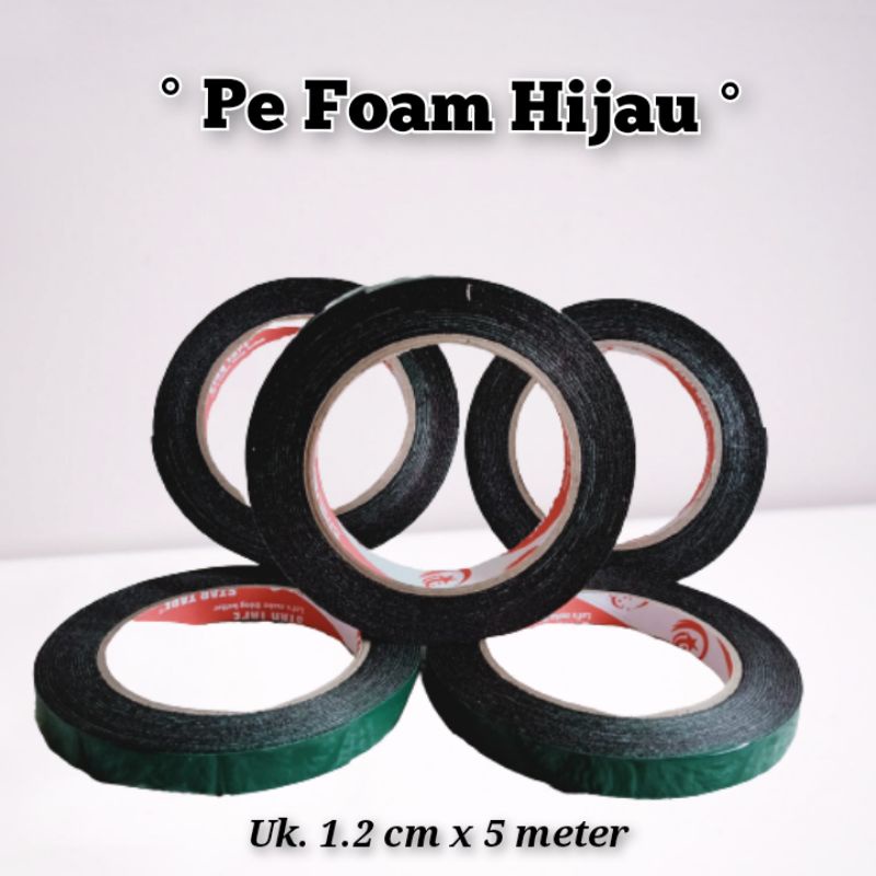 Pe Foam Double Tape Hijau (uk.1.2 cm x 5 meter)
