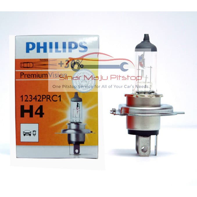 Bohlam Halogen H4 Philips 12V 60/55W P43T-38 Lampu Depan Mobil - Kuning