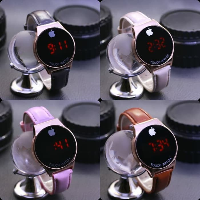 JAM TANGAN TOUCH BULAT PLAT GOLD LEATHER SR01