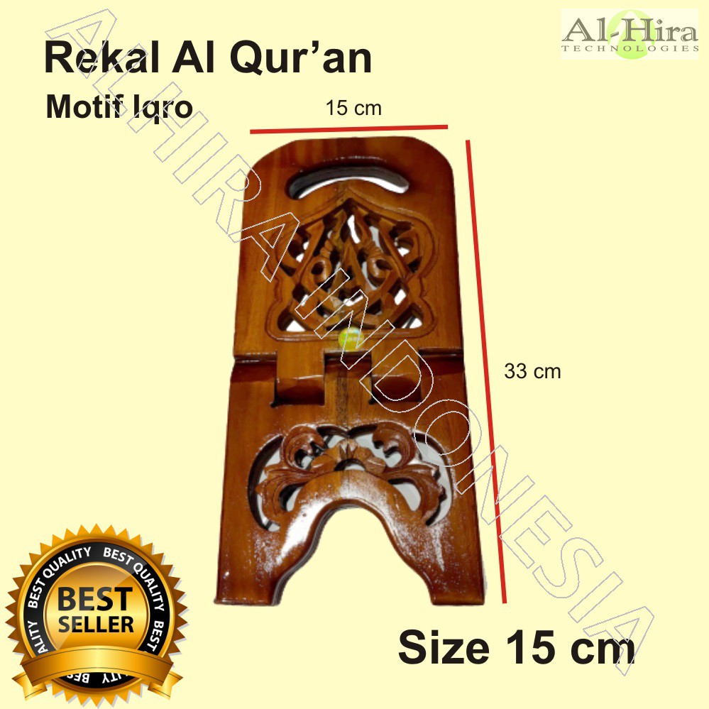 Rekal Meja Lipat Quran / Tatakan Al Quran Motif Kaligrafi Baru 15 cm Promo