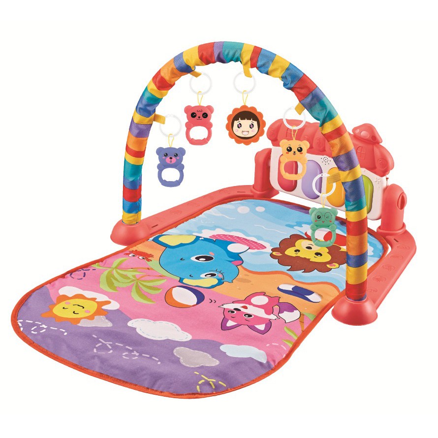 VIPBAZAAR MIISOO PEDAL PIANO FITNESS RACK Baby Musical Playgym Bayi Kerincingan Baby Gym babygym-911 Merah
