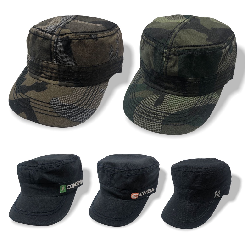 Topi Komando Topi Militer Jahit Rantai loreng Polos Bordir Keren