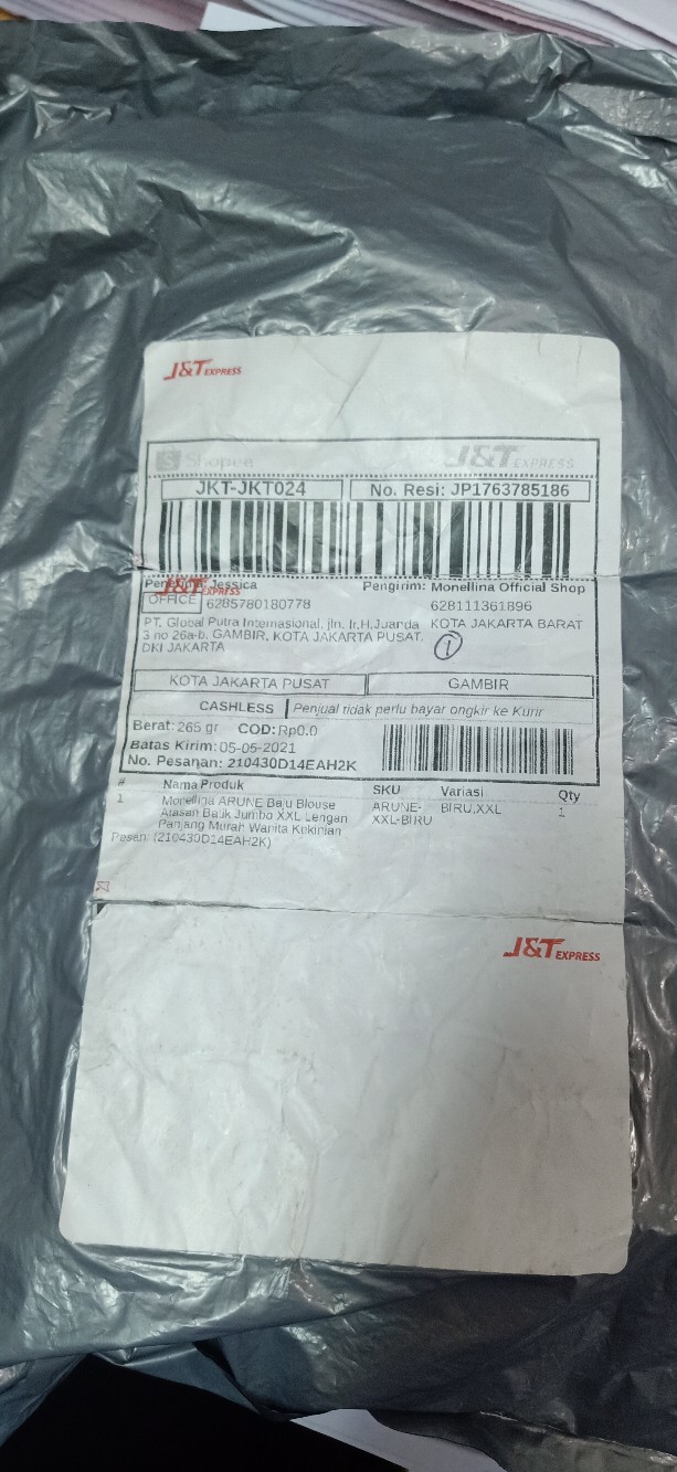 Monellina Arune Kaos Batik Oversize Wanita Lengan Panjang