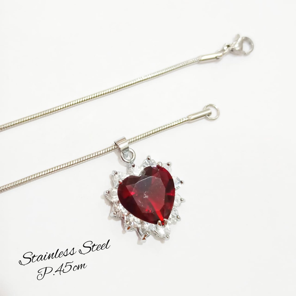 Kalung Dewasa KRISTAL TITANIUM anti karat &amp; anti luntur termurah berkualitas