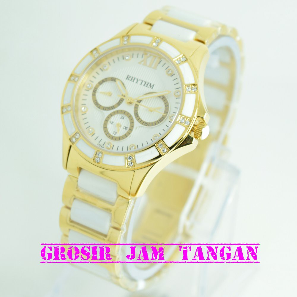 TERBARU  JAM TANGAN WANITA ASLI ORIGINAL RHYTHM 1201 GOLD GROSIR JAM TANGAN ALEXANDRE CHRISTIE